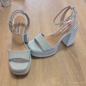 Steve Madden Warped Platform Block Heel, Dusty Blue